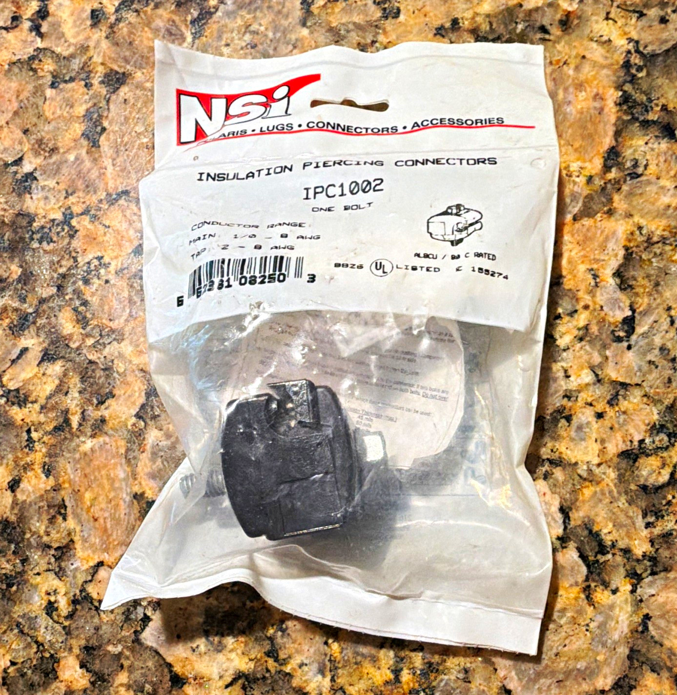 NSI IPC1002 Black Insulation Piercing Connector, 1-6 & 6-12 AWG