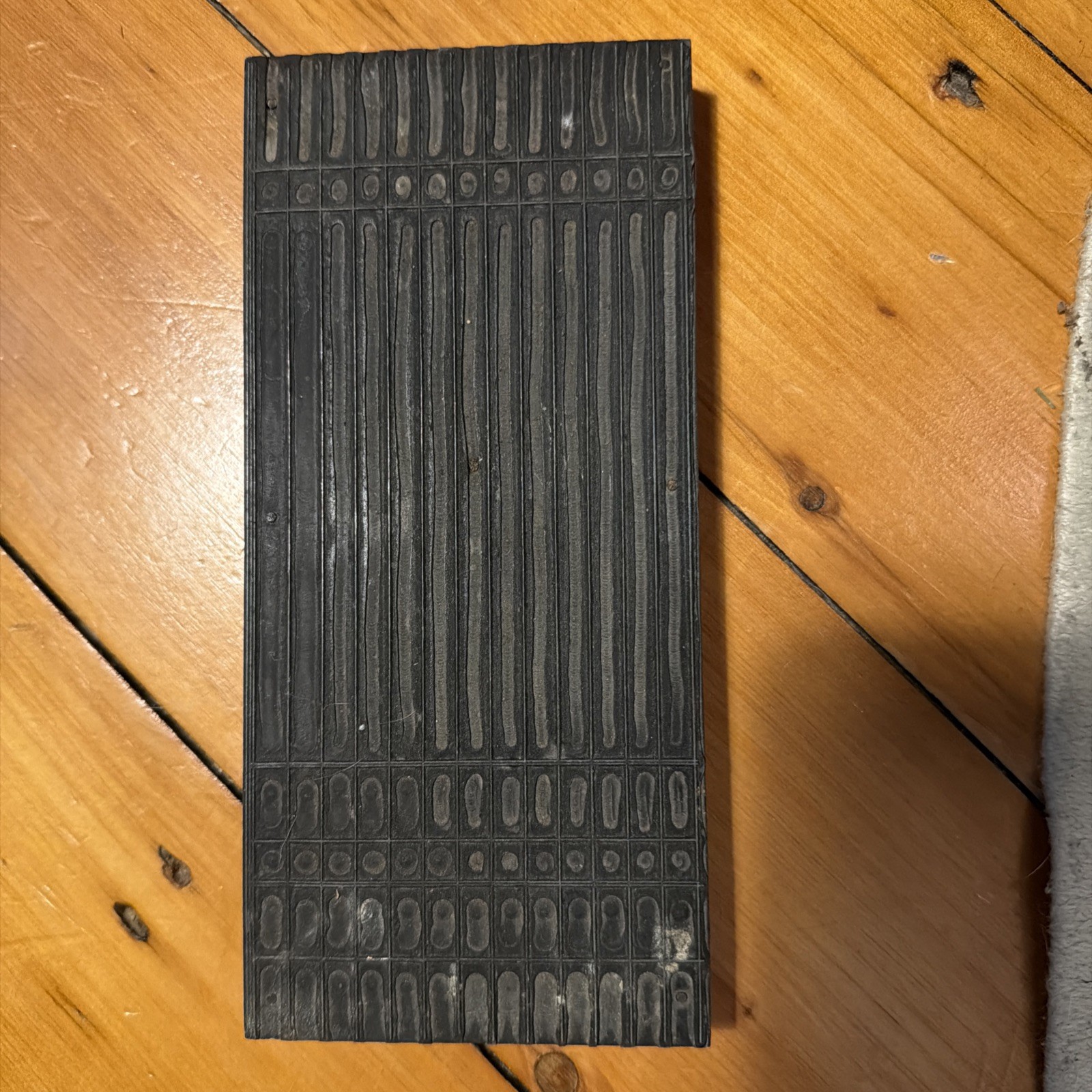 Vintage Letterpress Printing Block-Ledger Accounting Grid Pattern-Printers Cut