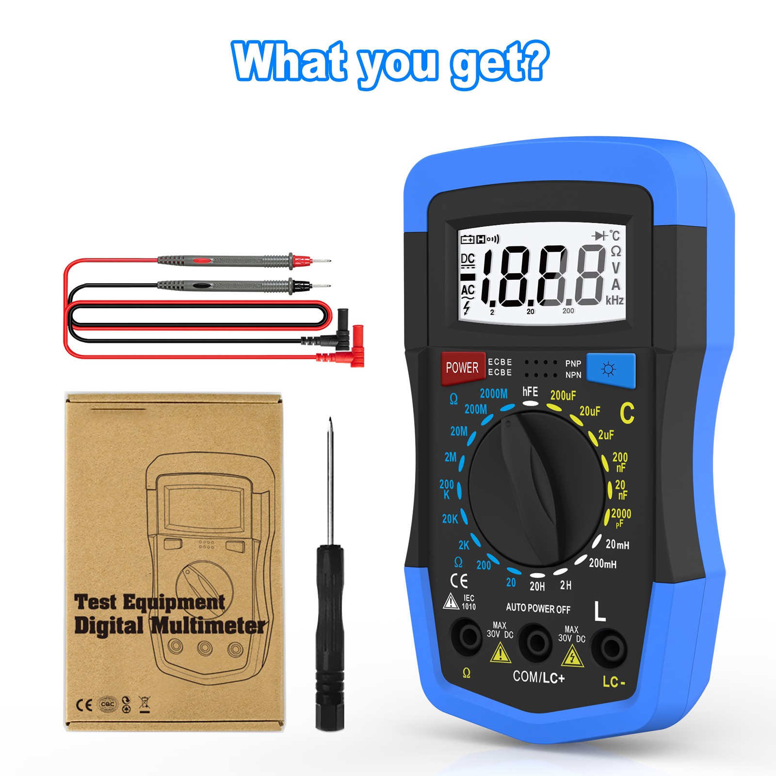Mini LCD Digital Multimeter LCR Meter Resistance Capacitance Inductance Tester