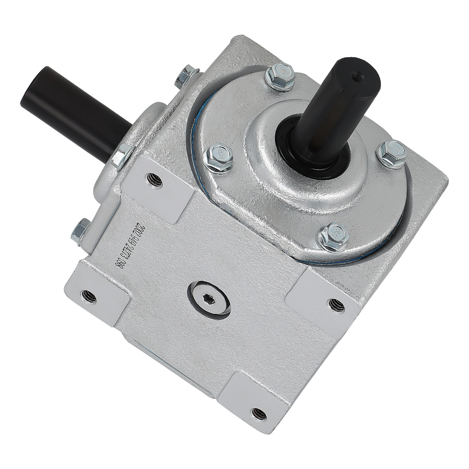 40 HP Right Angle Bevel Gearbox with 2 Keyed Shafts CW/CW 1:1 Clockwise