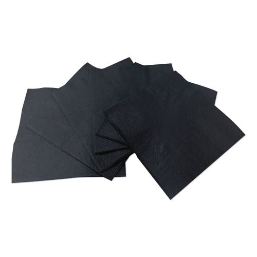 GEN 1401 9 in. x 4.5 in. 1-Ply Cocktail Napkins – Black (4000/Carton) New
