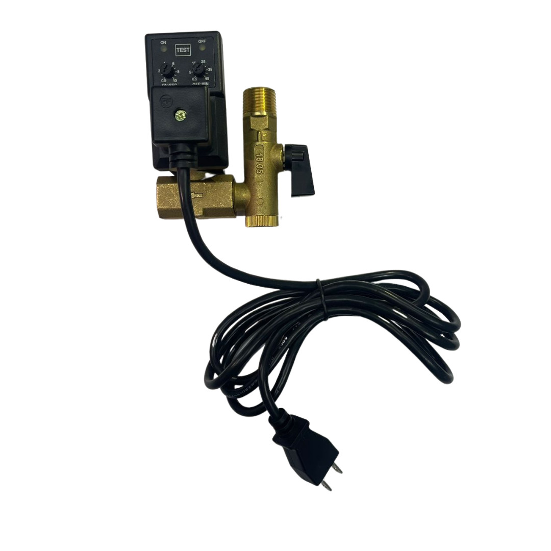 E4B15-00V Granzow Electric Solenoid Drain – 1/2″ Tread – 115 Volts – 6 ft cord