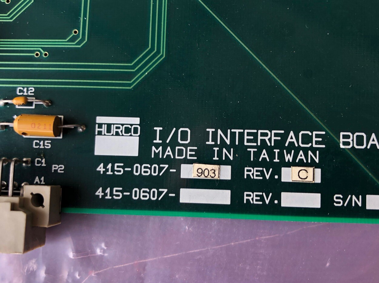 Hurco DC I/O/F Interface Board, 415-0607-903 ISA, Ultimax, Winmax (9.X)
