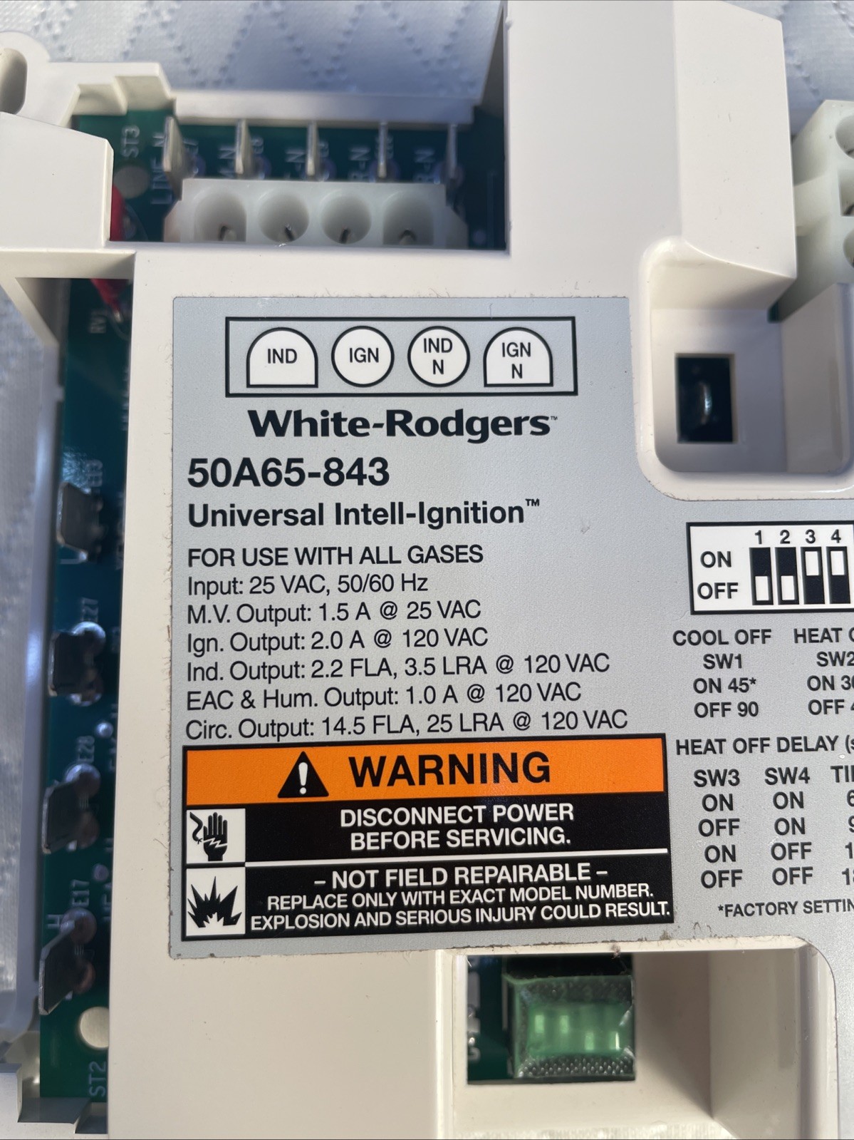 White Rodgers 50A55-843 Universal Integrated Furnace Control