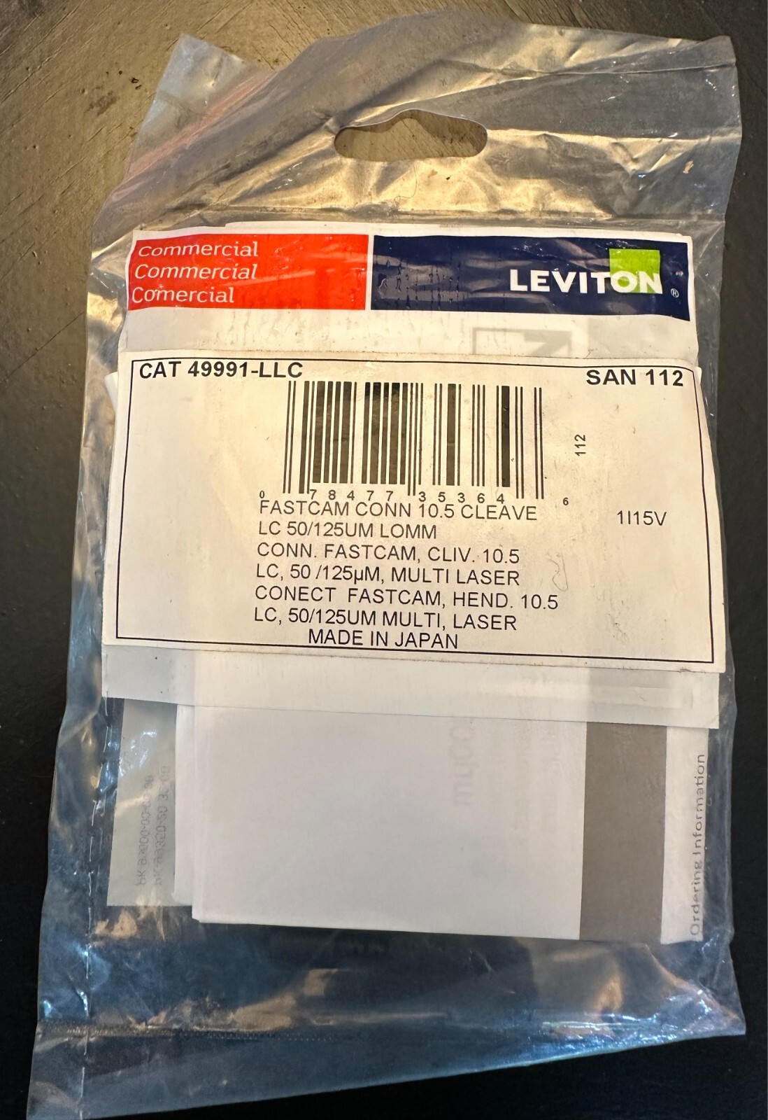 Leviton 49991-LLC FastCAM Pre-Polished Fiber Optic Connector – Free Shipping