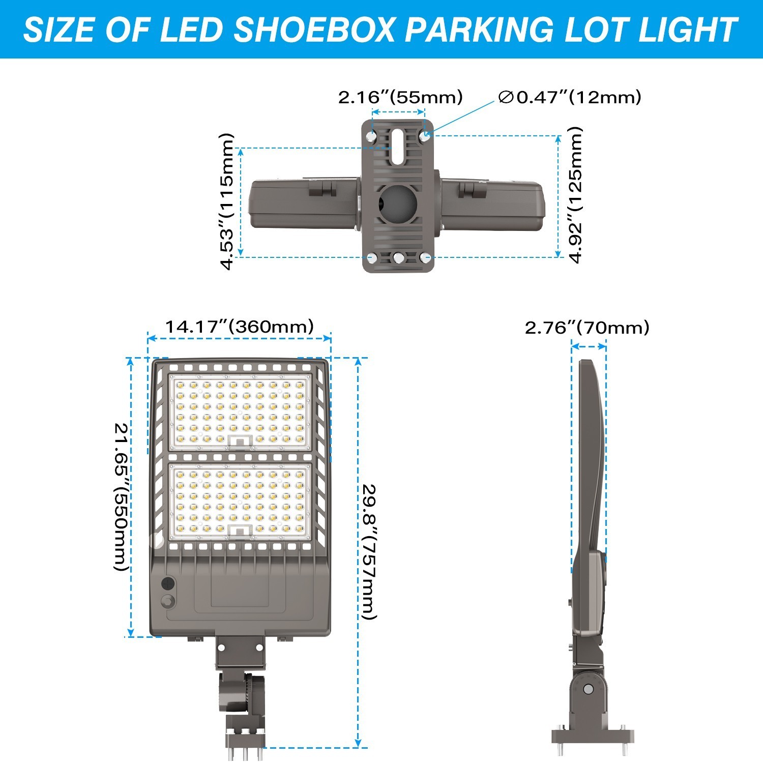 450W 67500LM LED Parking Lot Light IP65 Outdoor Street Floodlights Dusk to Dawn