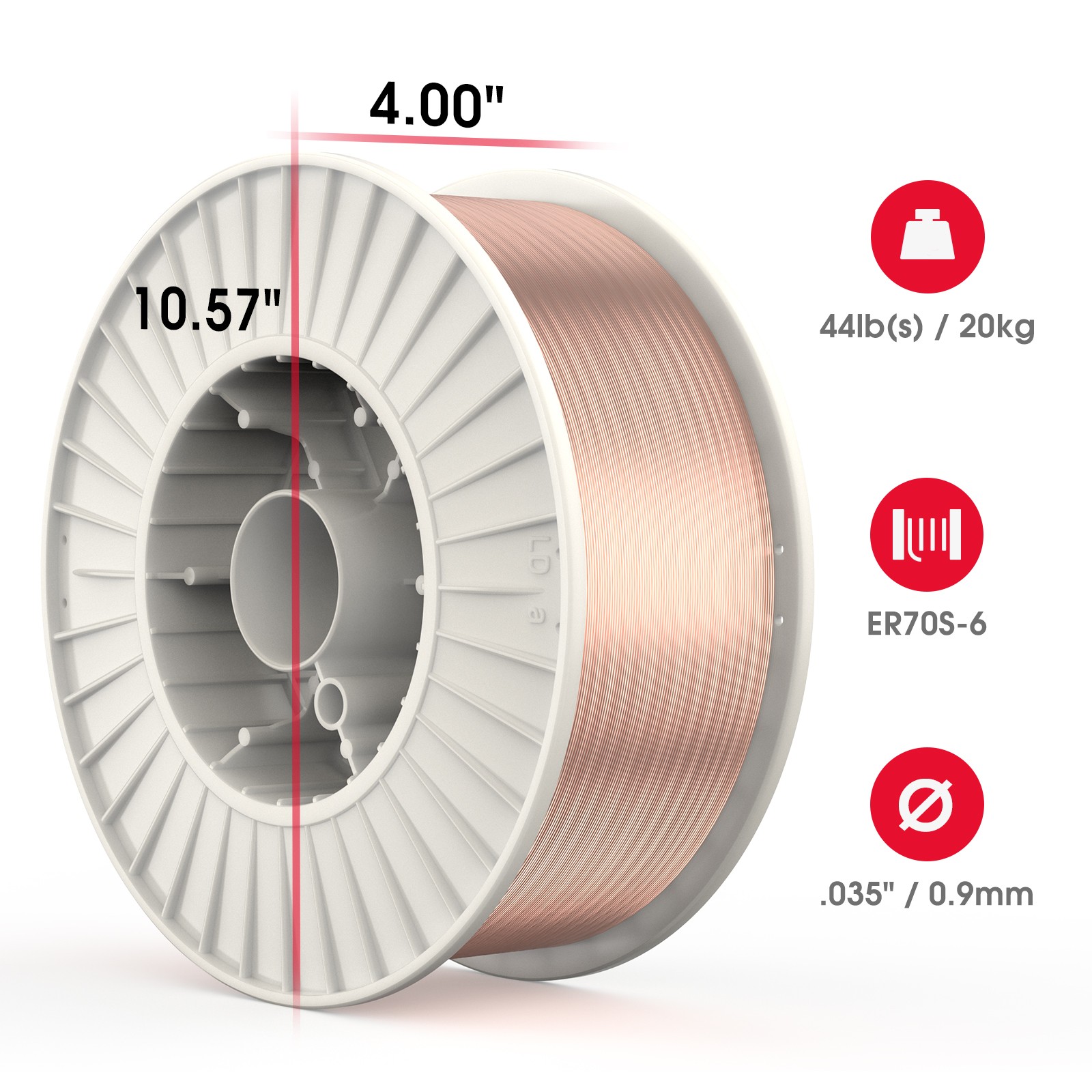 MIG Welding Wire ER70S-6 .023/.030/.035 2-44LB Solid Carbon Steel Spool