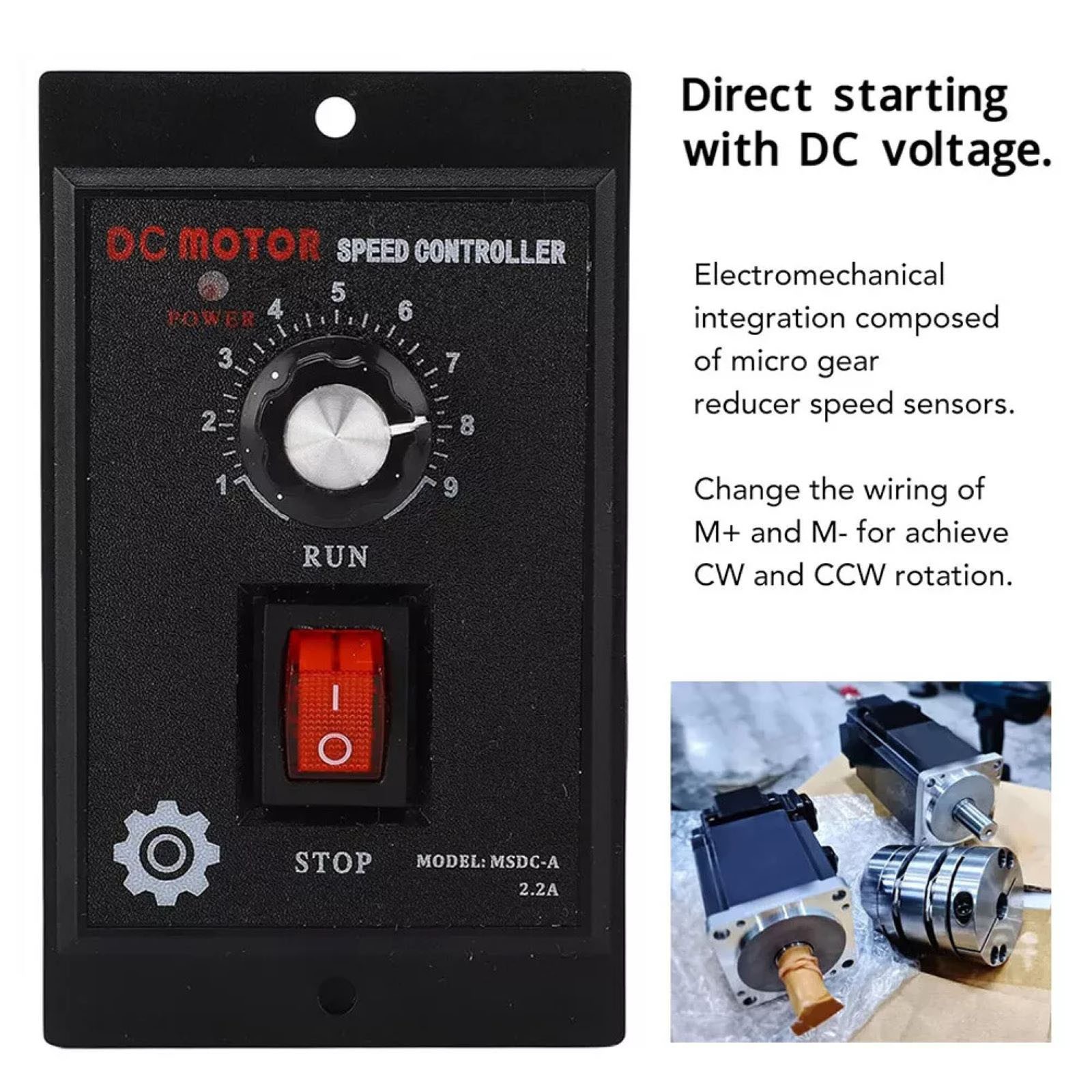 4.4*3.94*2.36in 500 W New DC motor speed controller with DC 90 V output