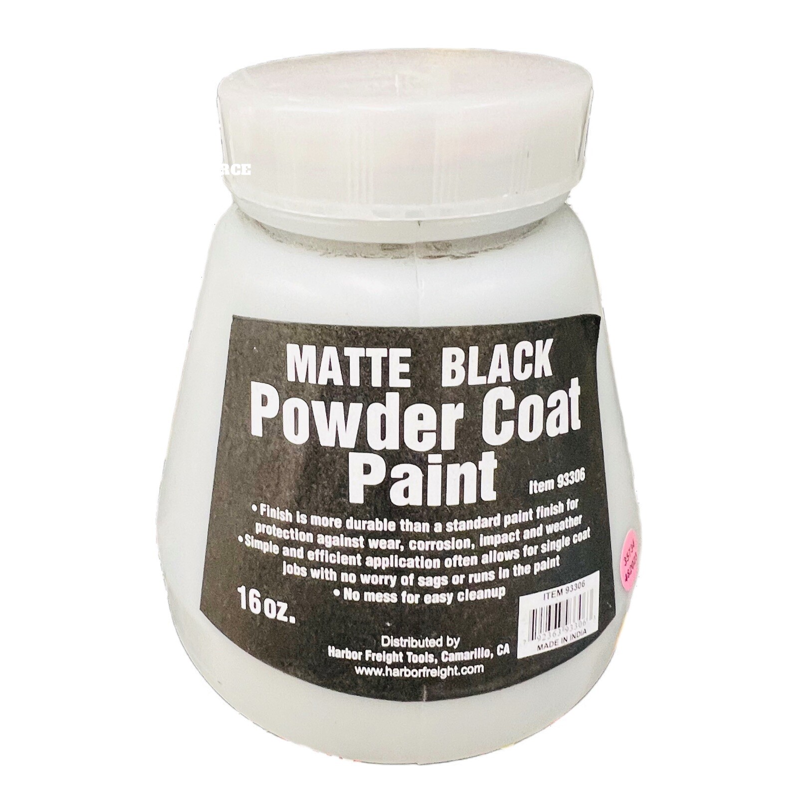 16 Oz. Matte Black Powder Coat Paint Finish Protects Against Corrosion No Mess