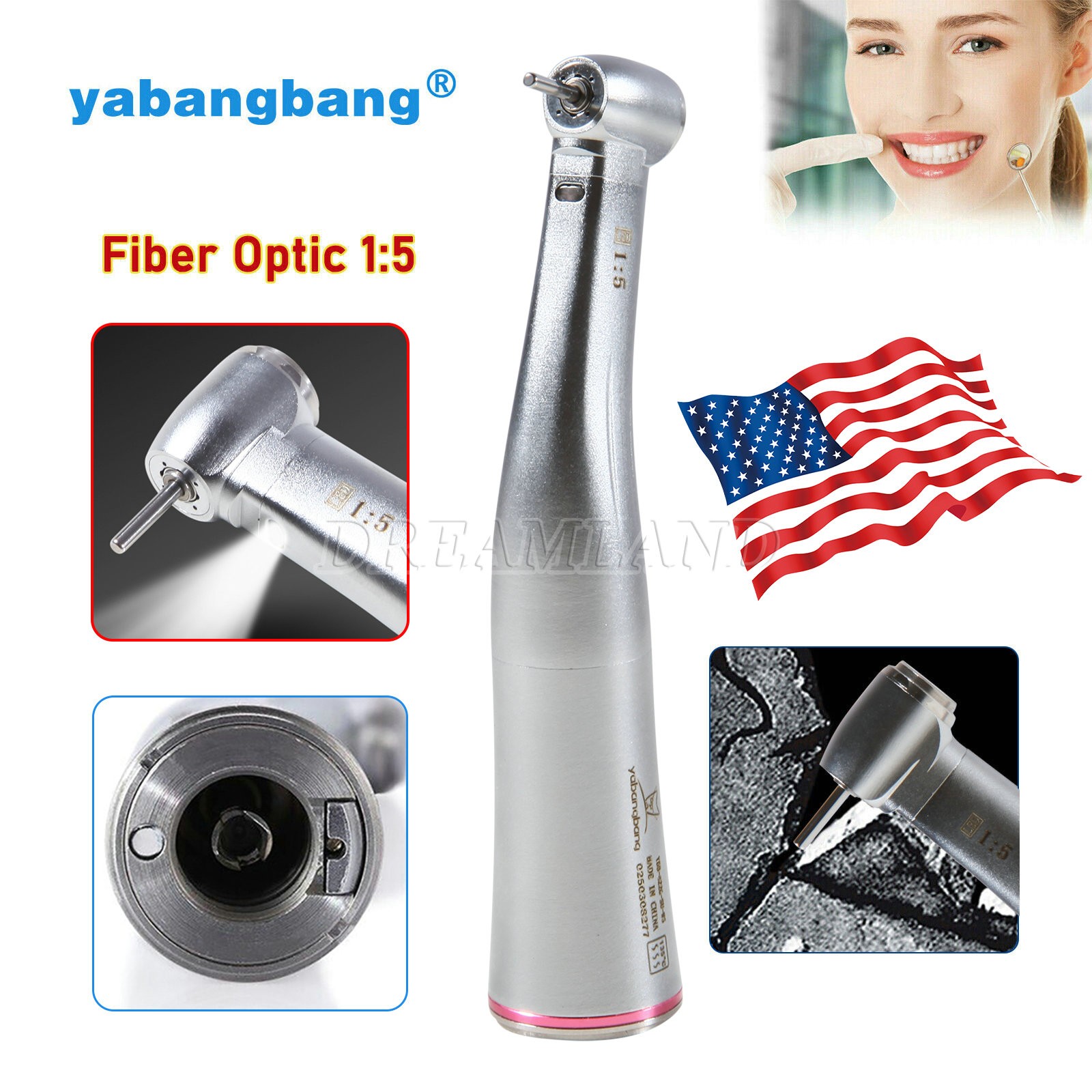 Dental Electric Handpiece 1:5/1:4.2 Contra Angle 45 Degree Surgical Fiber Optic