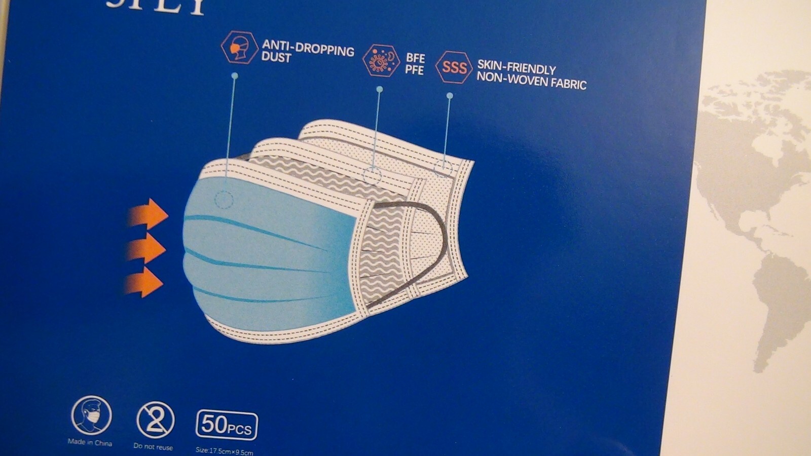 2000 Pcs 40 Sealed Boxes 3 Ply Medical Ear-Loop Face Masks ASTM L-1 Blue RFE 98%