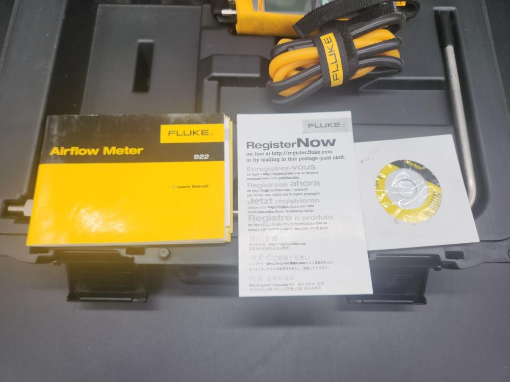 Fluke 922 Pressure Airflow Meter HVAC Micromanometer Kit CB0726MYS (99103-1)