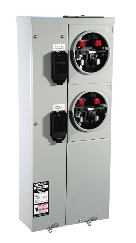 Siemens WEP2211 Uni-PAK 2-Gang Meter Stack 200A Bus 125A EUSERC Ring Type
