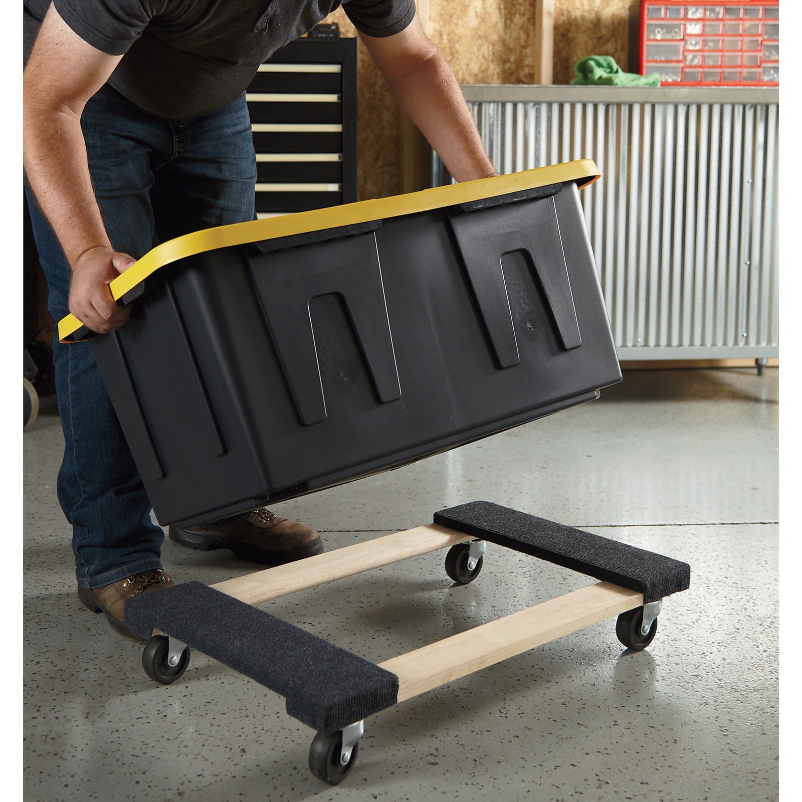 Ironton Carpeted Hardwood Mover’s Dolly, 30in.L x 18in.W, 1000-Lb. Capacity