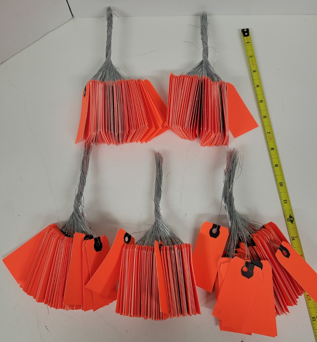 475 Orange Tags with Wire 3-1/4″ x 1-5/8″ Inventory Shipping Hang Tags