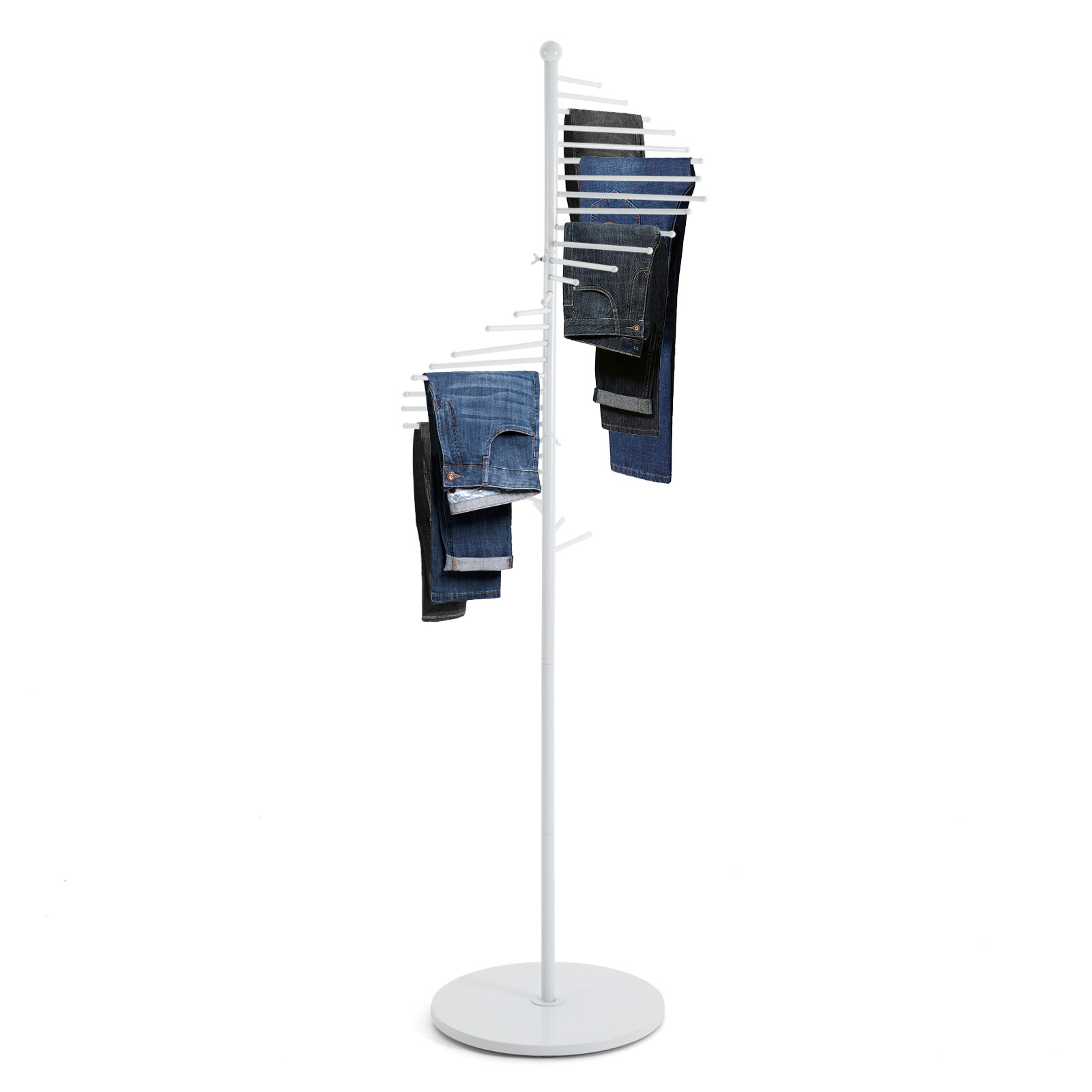 Freestanding Retail Racks White Scarf Display Rack For Scarves Clothes Towls