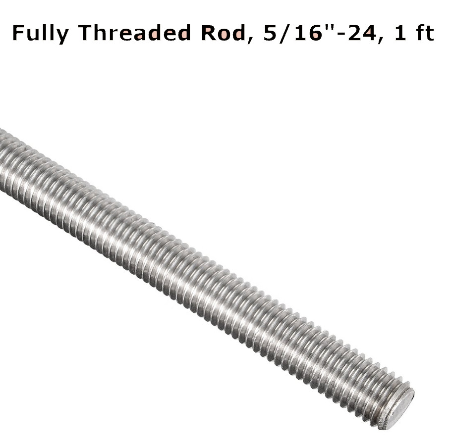 Fully Threaded Rod 5/16″-24 1 Foot 18-8 Stainless Steel Plain All Thread 12 Inch