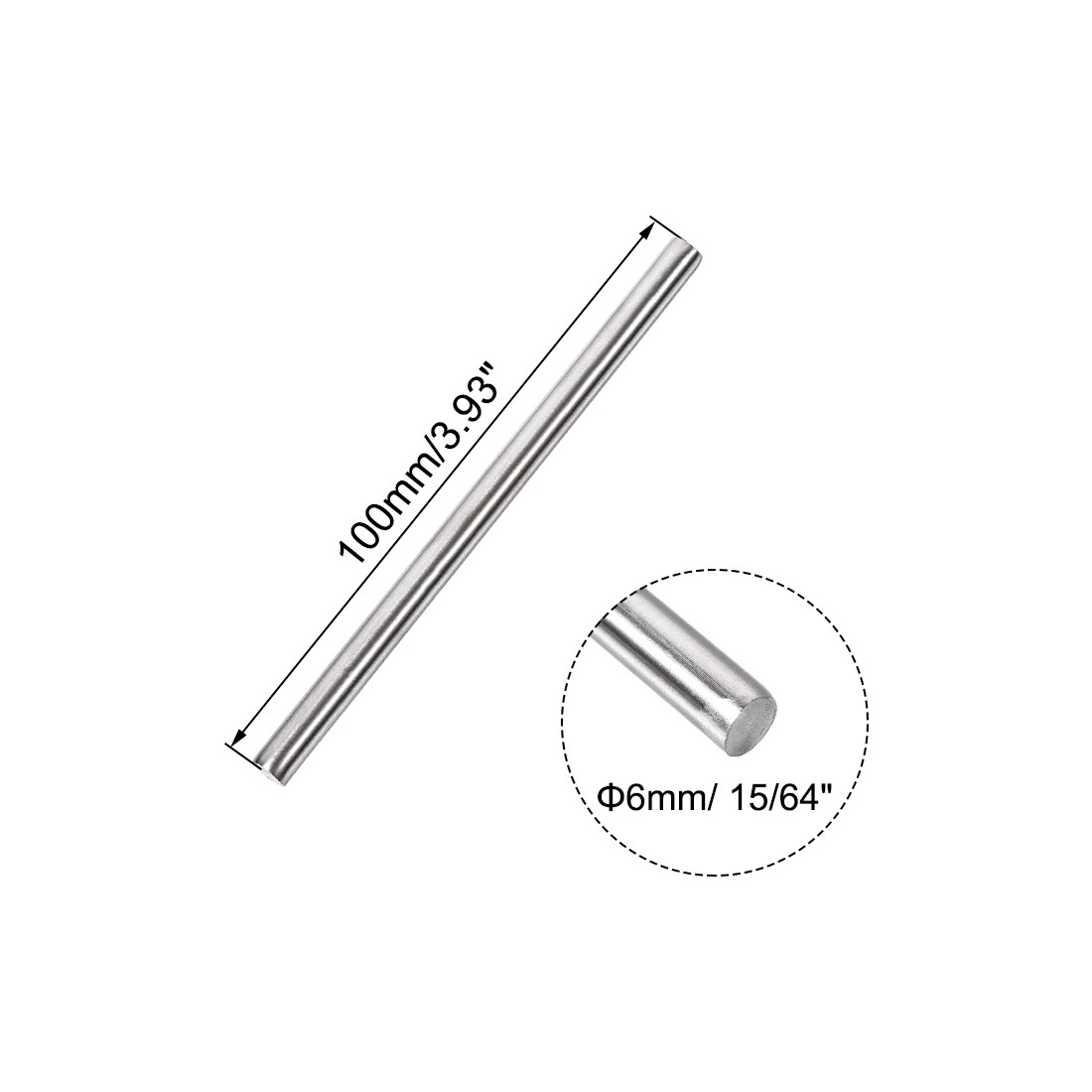 10pcs 6mm x 100mm 304 Stainless Steel Solid Round Rod for RC DIY Craft