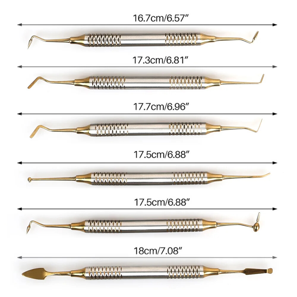 6Pcs/Set Dental Composite Resin Filling Spatula Repair Restorative Instruments