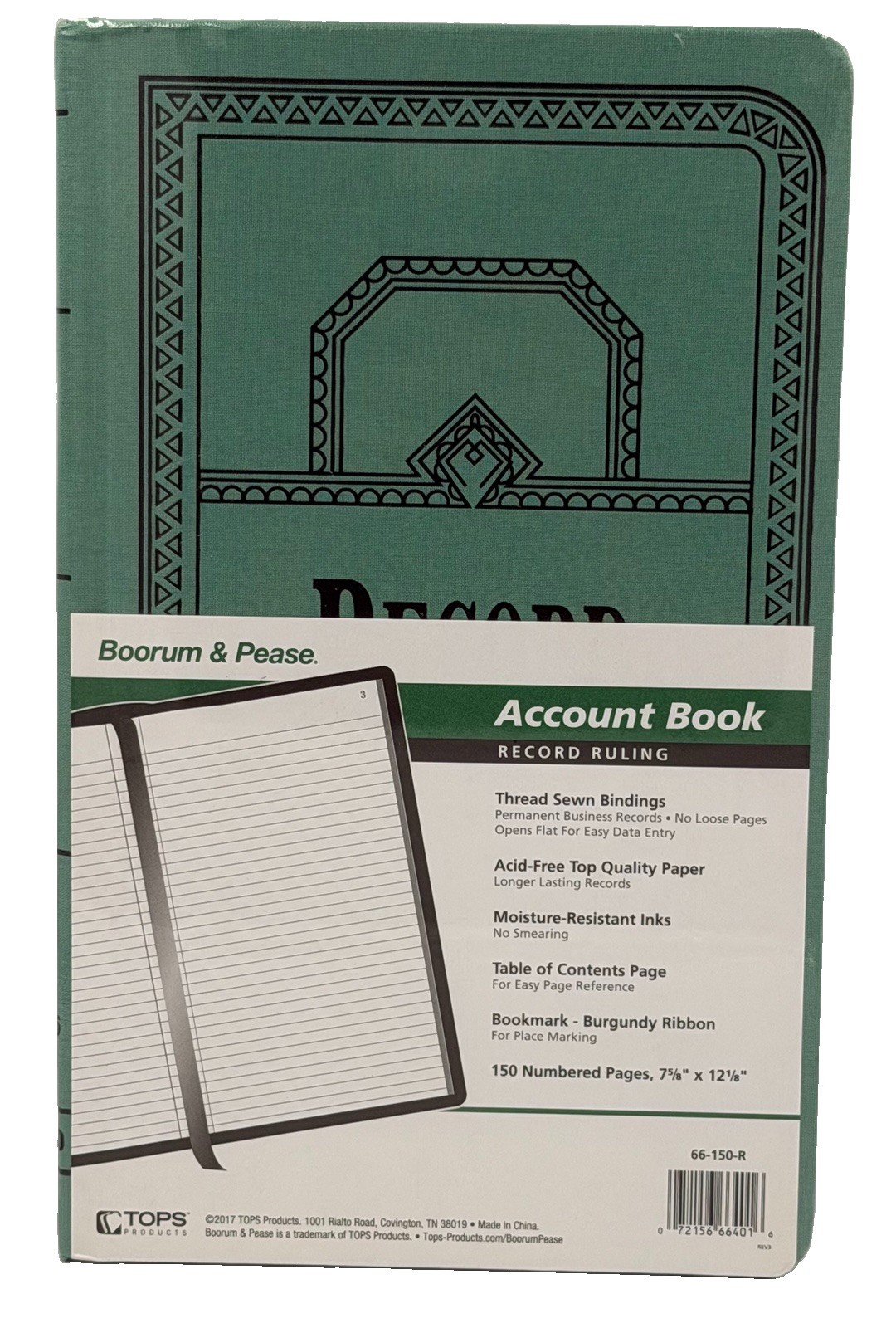 Boorum & Pease 66-150-R Account Book Record Ledger 150 Numbered Pages New