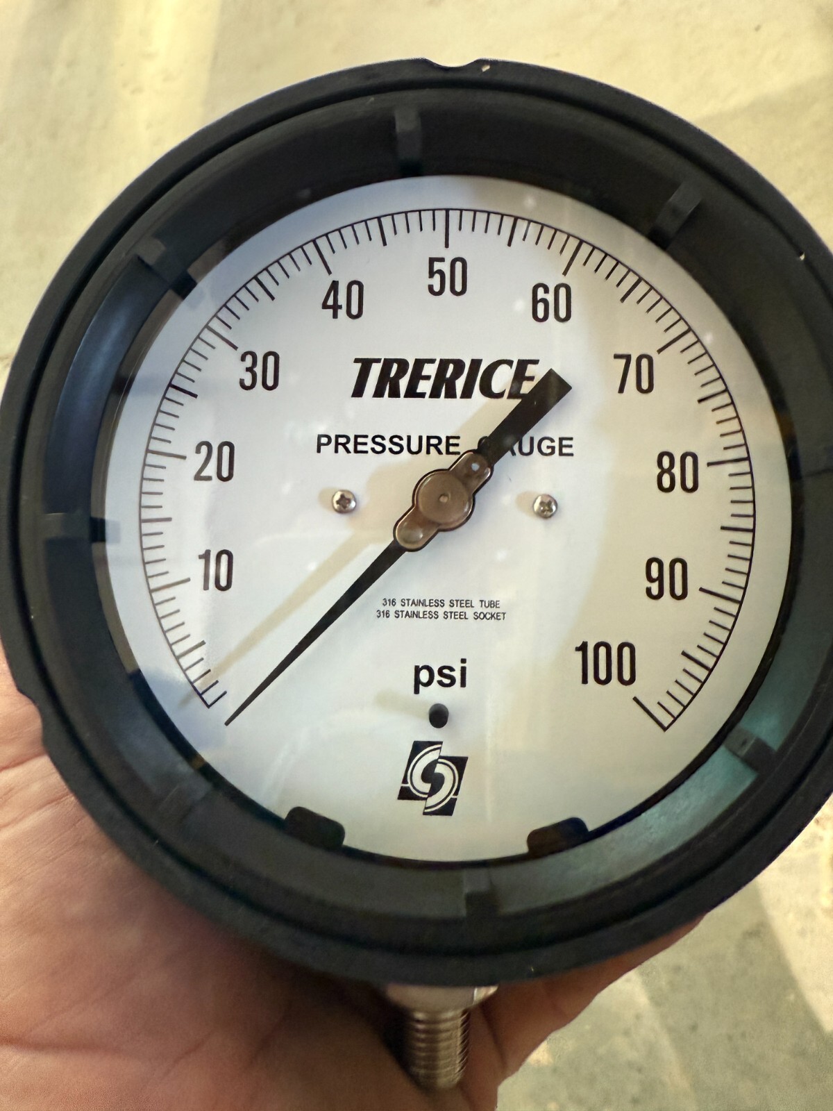 NOS Trerice Pressure Gauge 0-100psi 450SS4502LA110 450SS Made in Germany