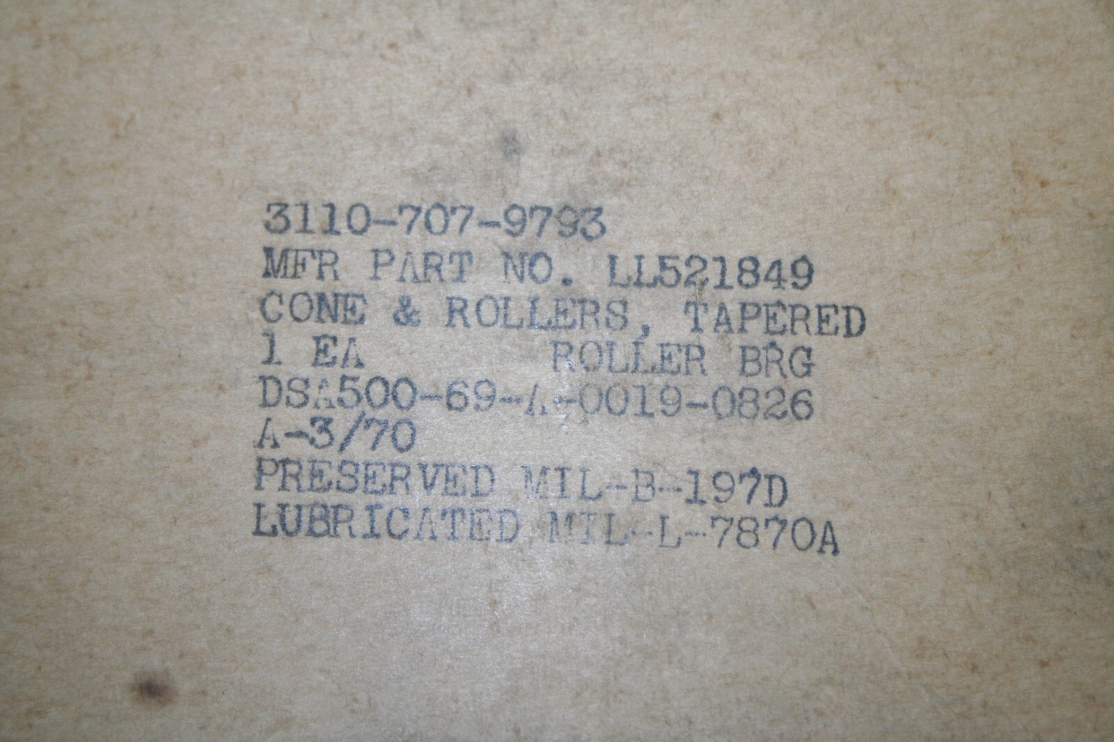 TIMKEN LL521849 Tapered Roller Bearing Cone, 4.2500 in Bore, 15.1 mm W – NEW –