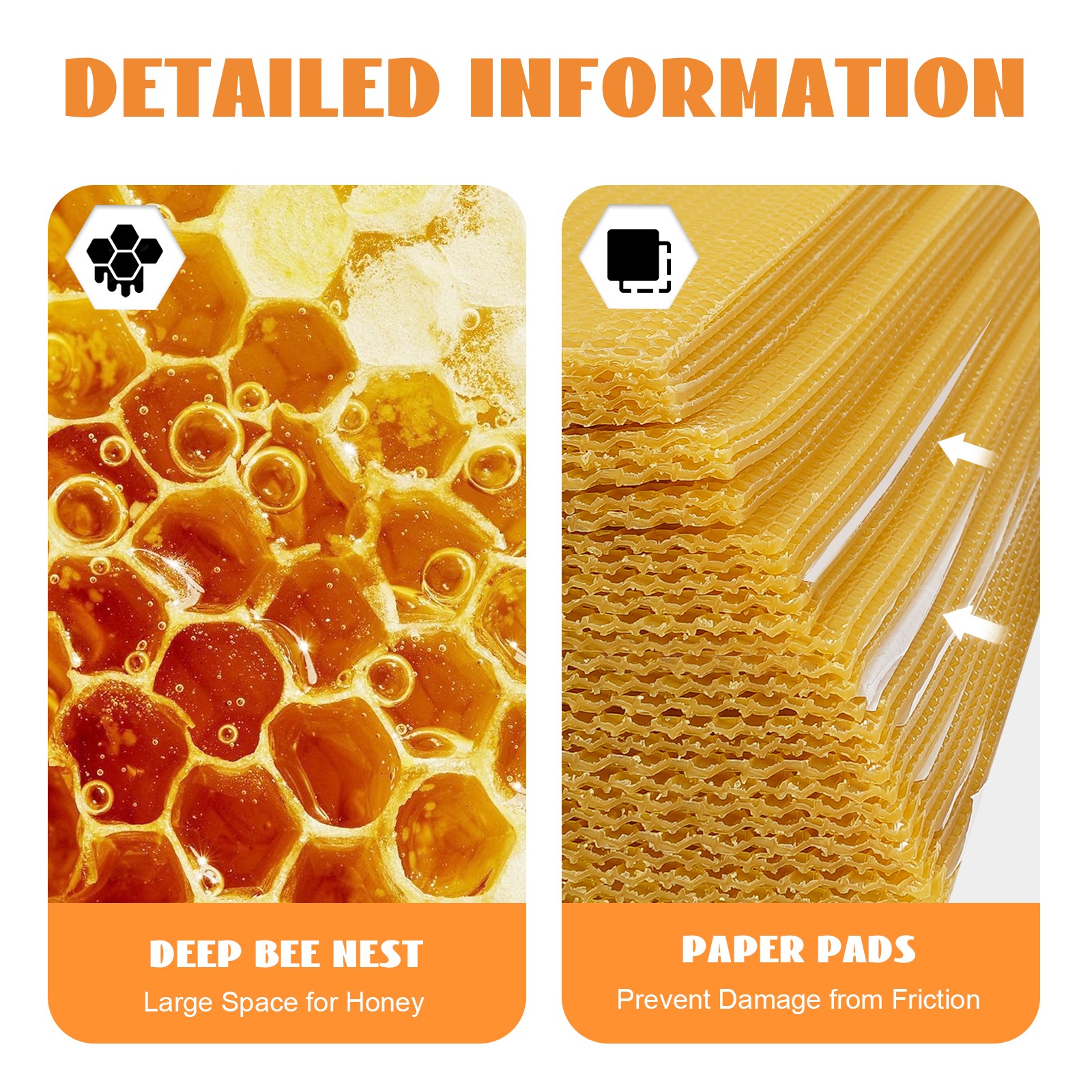 30Pcs 7.7*16.3″ Honeycomb Wax Frames Beekeeping Foundation Honey Bee Hive Tool.