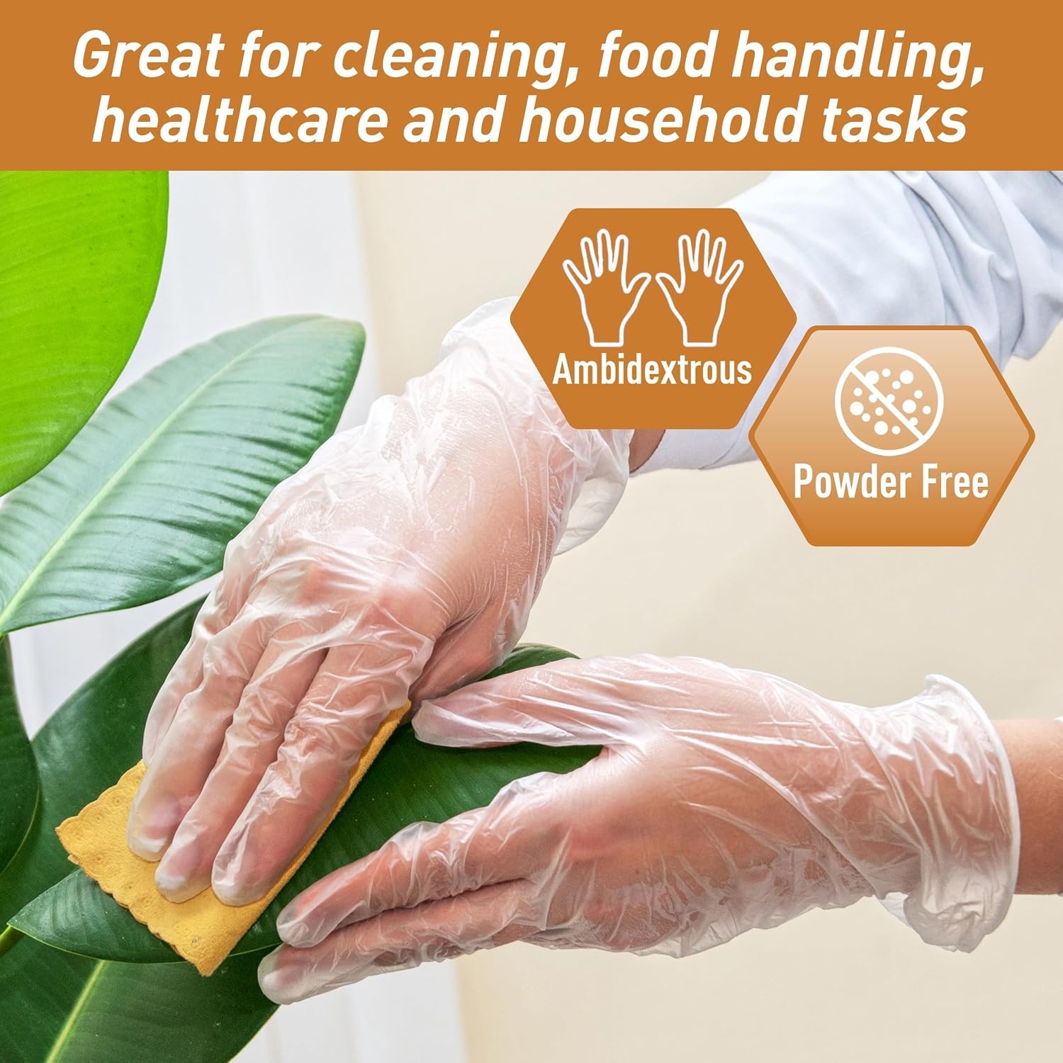 Med PRIDE Vinyl Gloves| 4.3 mil Thick, Powder-Free, Non-Sterile, Heavy Duty