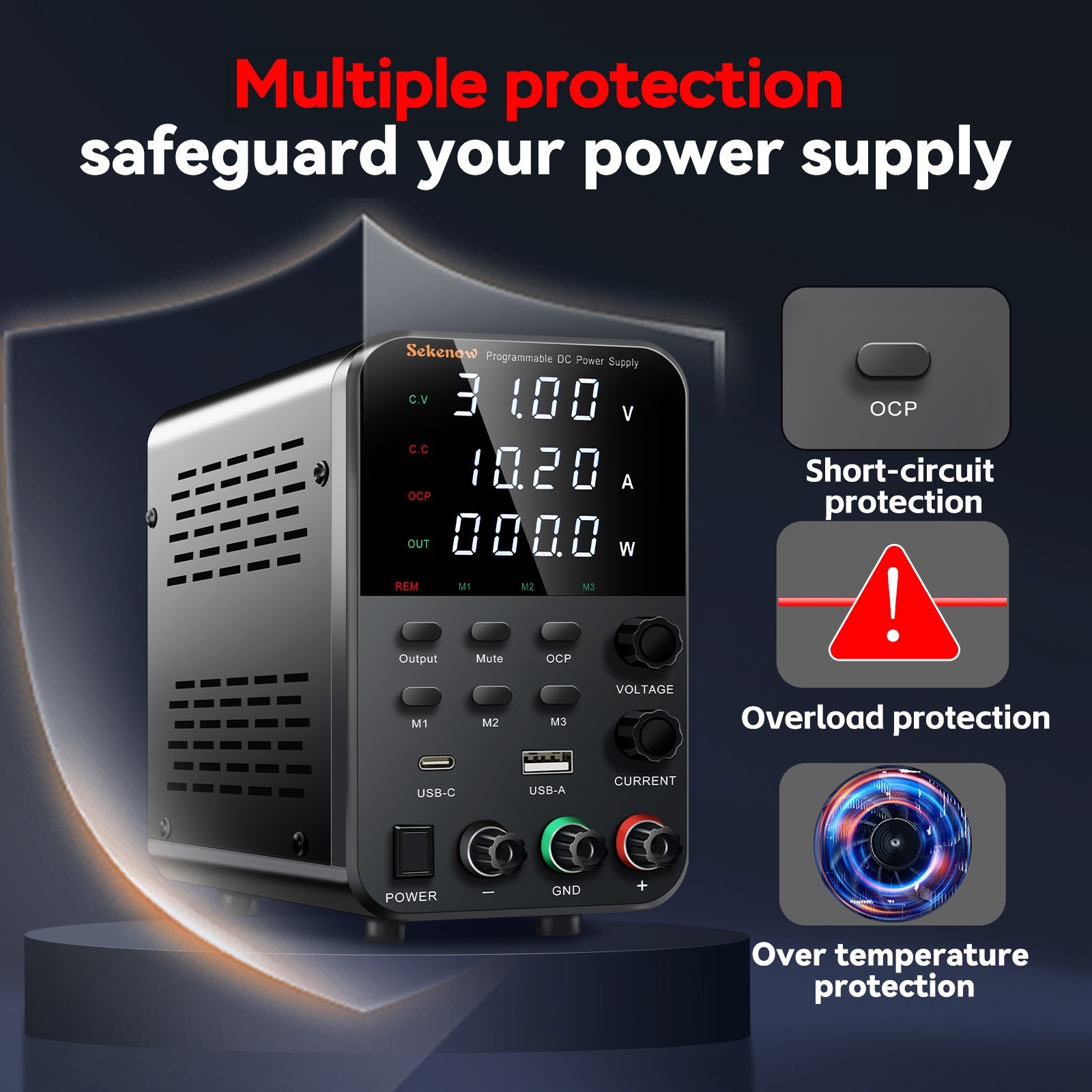 30V 10A Adjustable DC Power Supply Variable Output Bench Switching 300 Watts