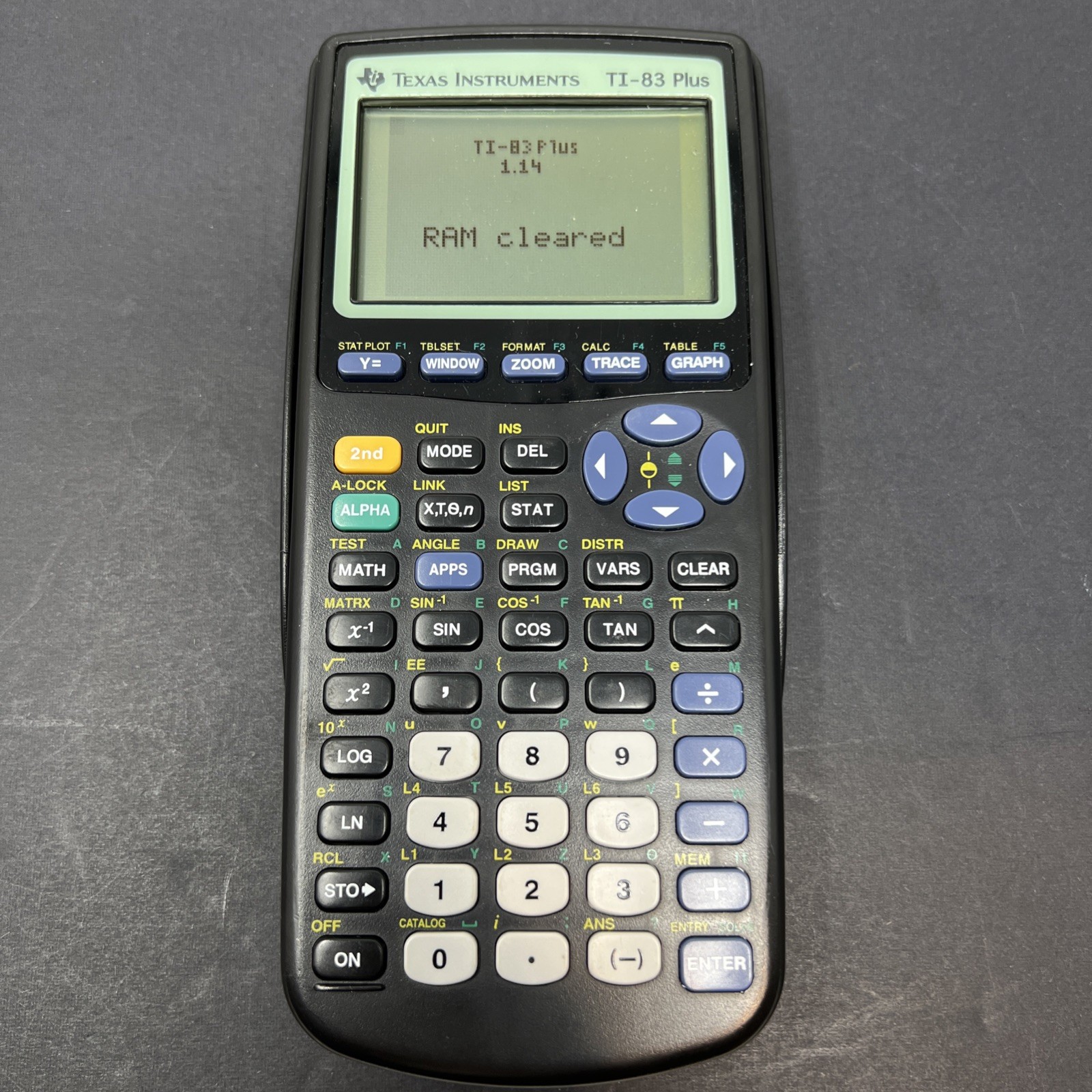 TEXAS INSTRUMENTS TI-83 PLUS Graphic Calculator w/cover – Tested and working