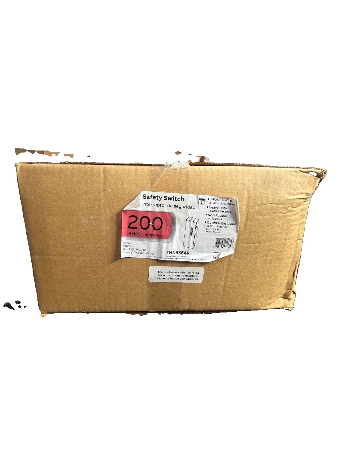 New GE THN3364R Non-Fusible Heavy Duty Safety Switch 200A 3-Pole 600VAC