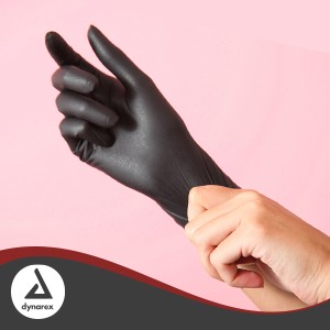 Safe-Touch Black Nitrile Exam Gloves, Powder-Free, Large, 1 Box of 100 Gloves,