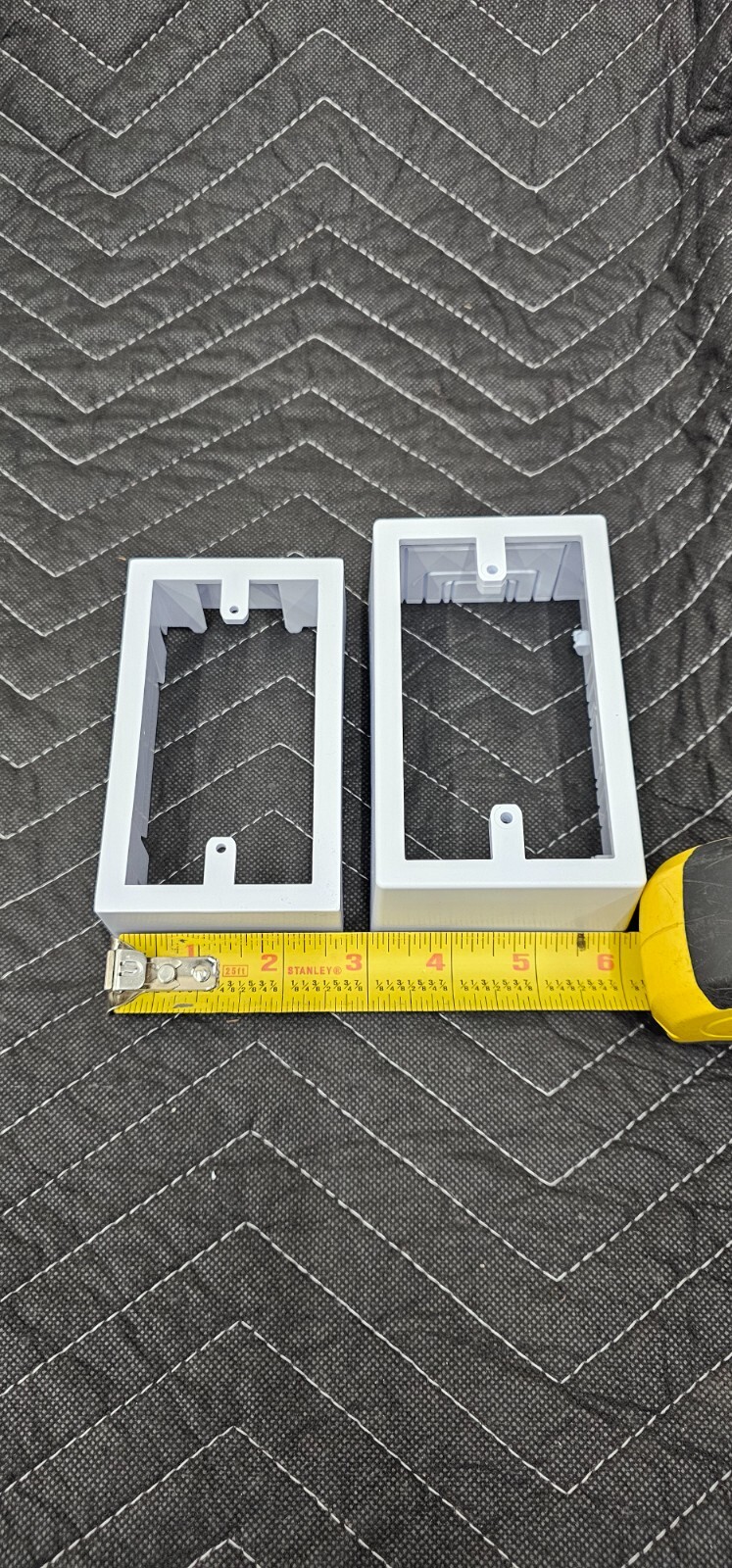 Extra Deep non-metallic outlet box (largest available- ~3inch)- 1