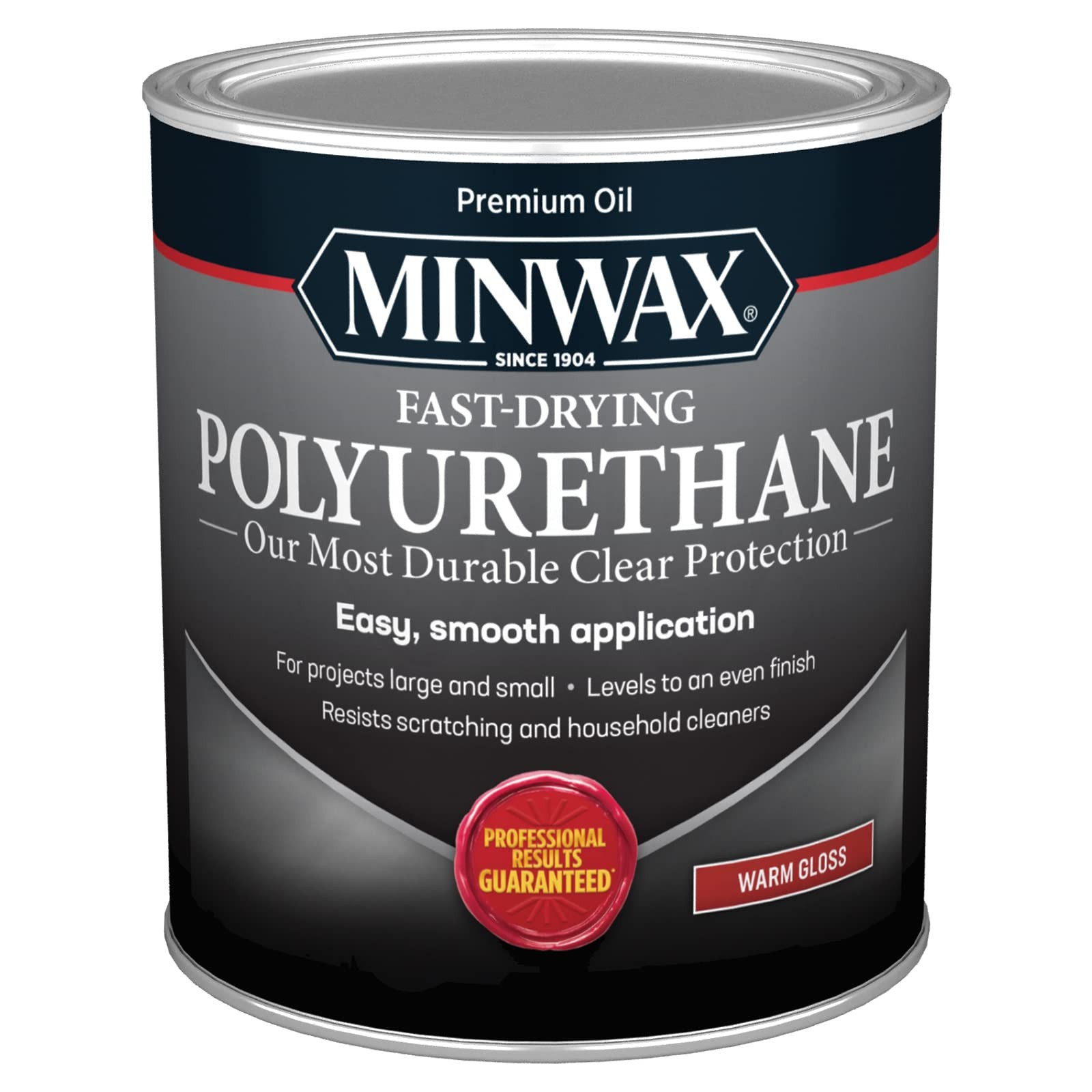 Minwax 63000 Fast Drying Polyurethane Clear Gloss, Quart Quart, Gloss