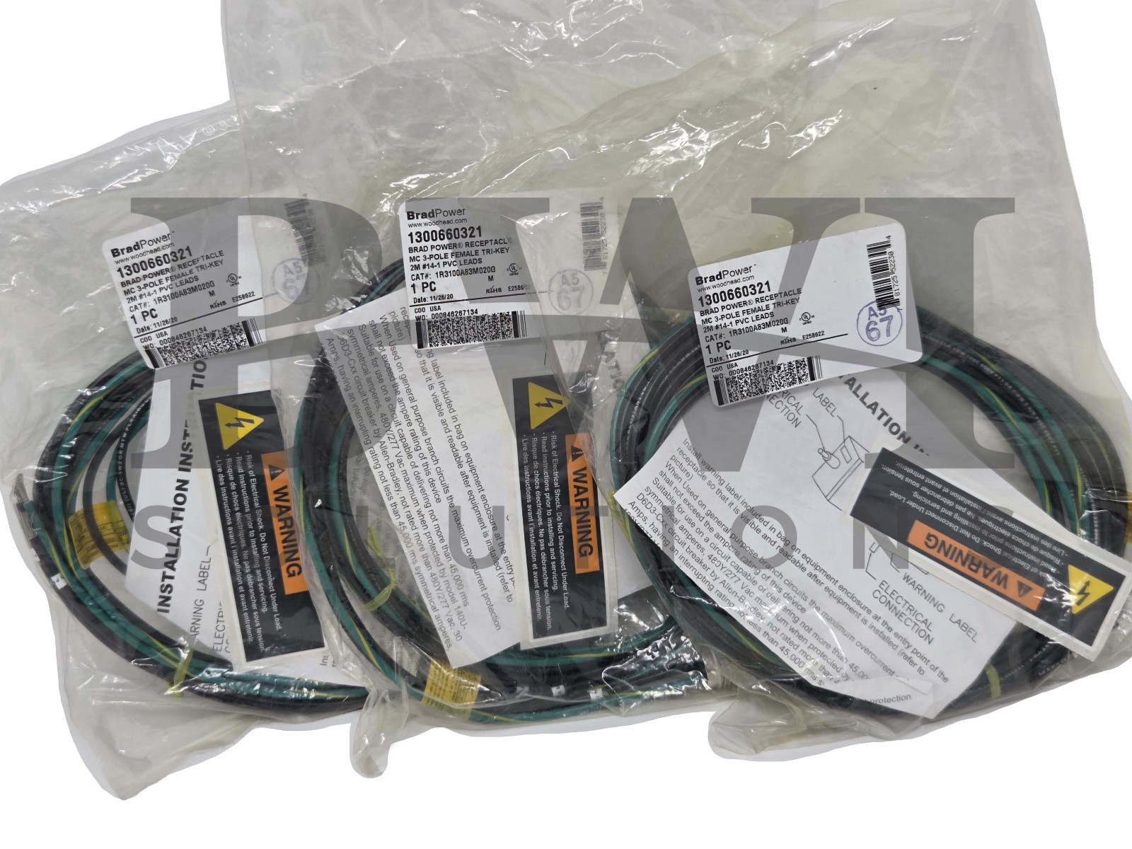 SEALED Brad Connectivity Molex 1300660321 Receptacle 1R3100A83M020G Lot of 3