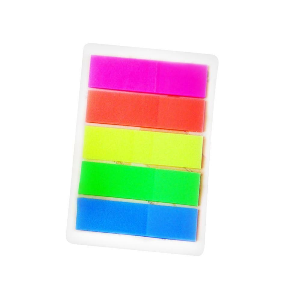 100Pcs Fluorescence Sticky Notes Memo Flags Bookmark Sticker NEW