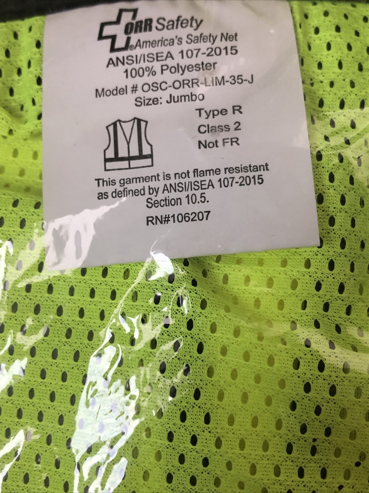 ORR Safety Lime Mesh Adjustable