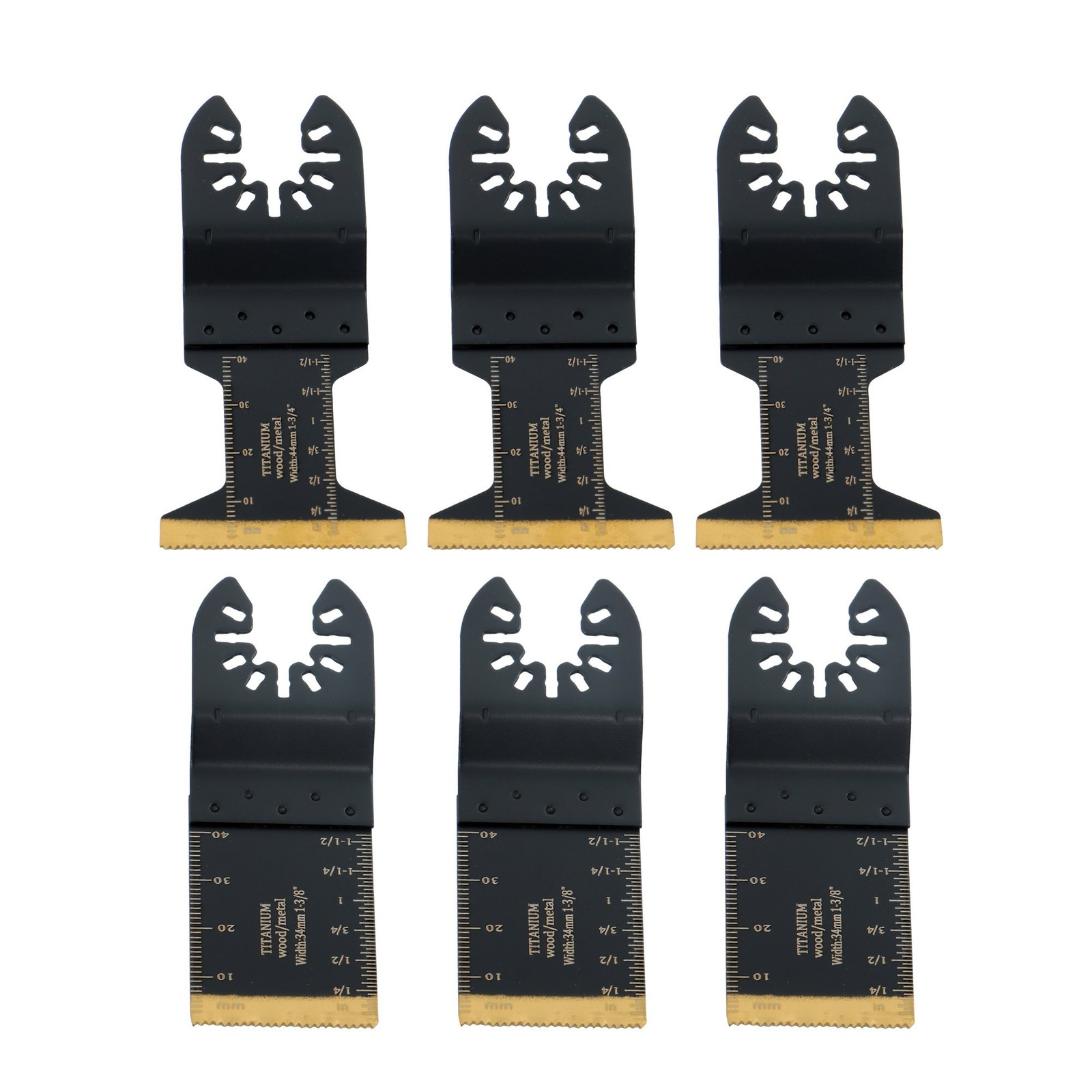 50 PCS Titanium Oscillating Tool Blades Curved Edge Oscillating Saw Blade Kit