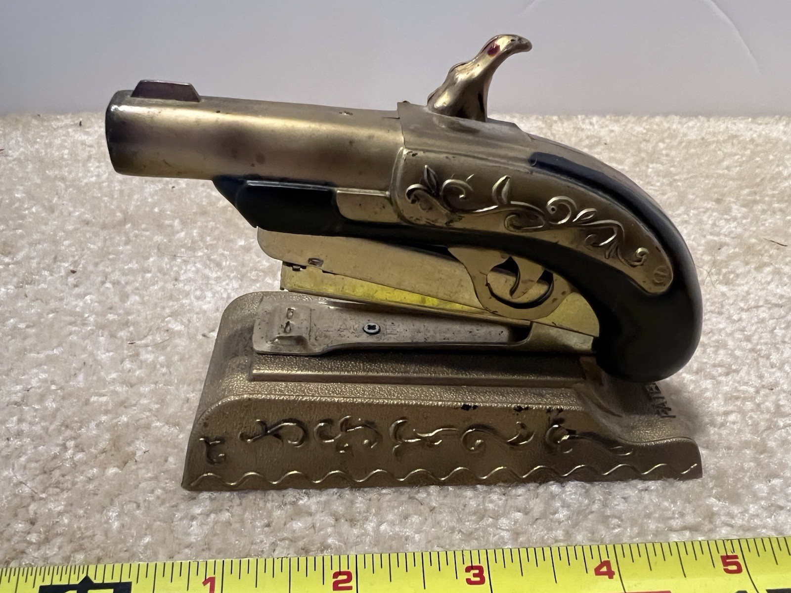 Vintage Eagle black powder pistol, collectible stapler. Works! Hong Kong