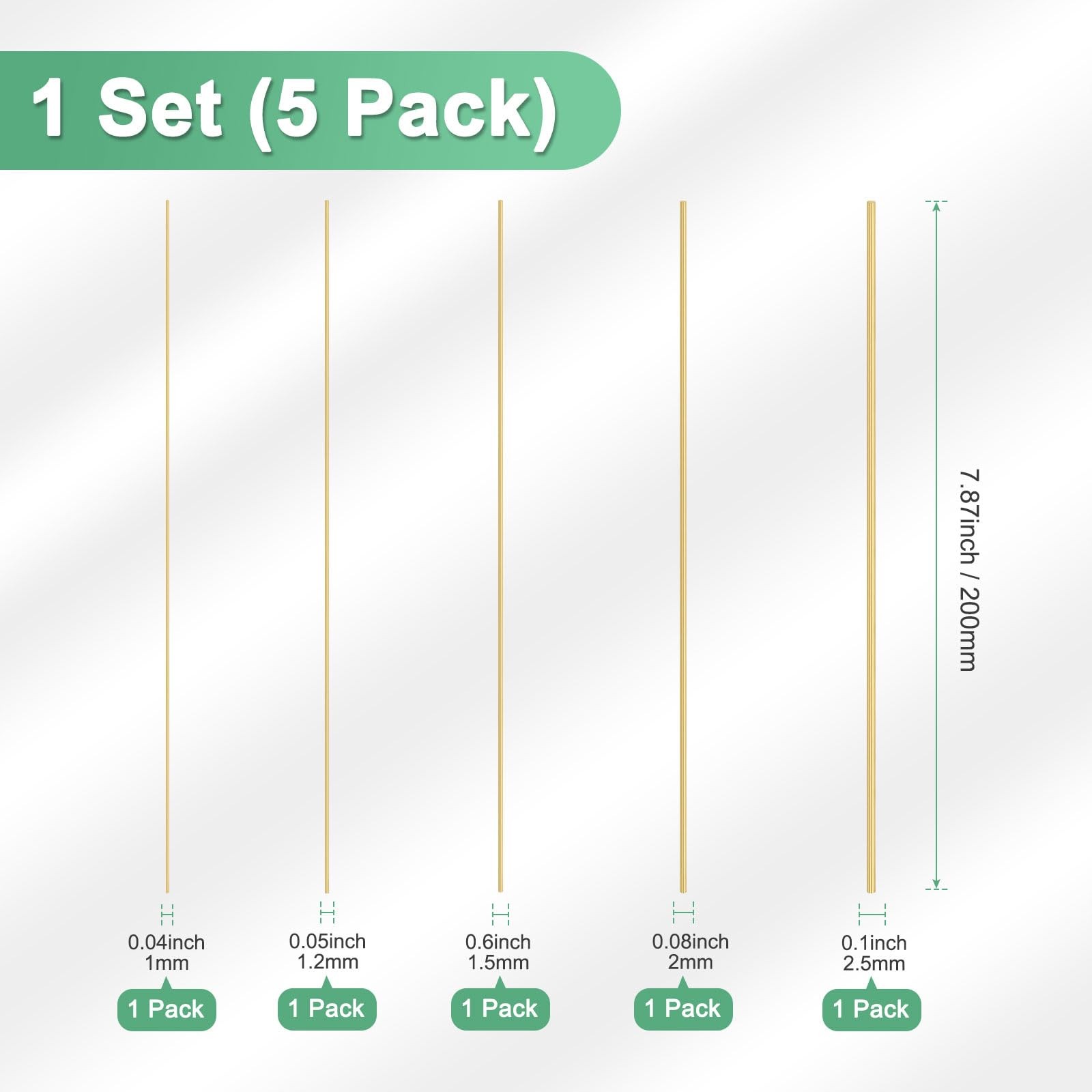 5 PCS Brass Rod 12.5mm Dia 7.87 Inch H59 Solid Brass Round Rods Shaft Pins