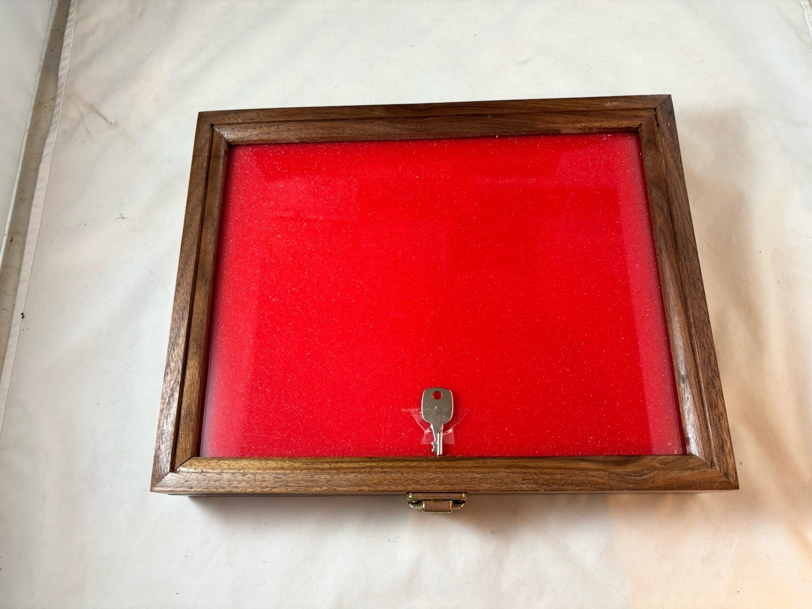 Walnut Wood showcase display case 9.5 X 12 X 2” ‘s Quality made, glass, Walnut