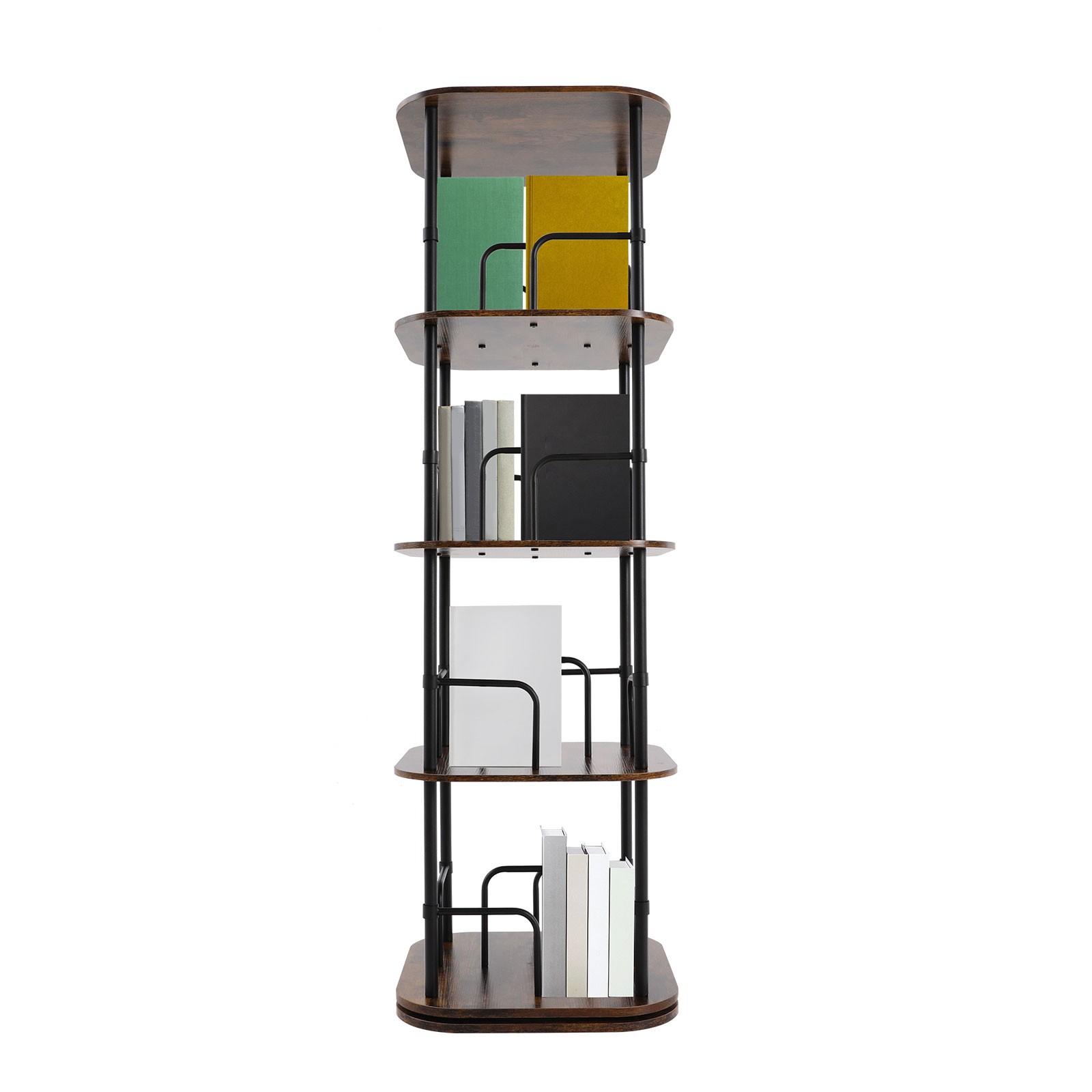 4-Tier Rotating Bookshelf, Book Storage Shelf, Floor Standing Rotating Bookshelf