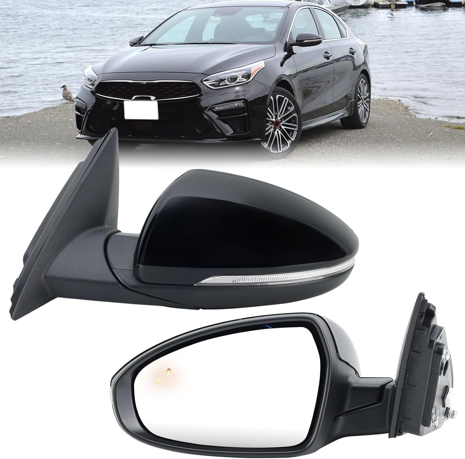 Left Driver Side Mirror Compatible with 2019 2020 2021 2022 2023 2024 Kia Forte