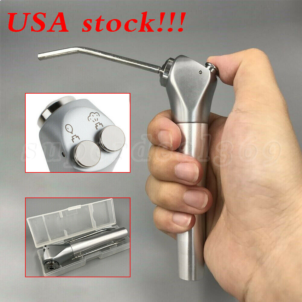 Dental Air Water Spray Triple Syringe 3 Way Handpiece w/ 2 Nozzles Tips Tubes