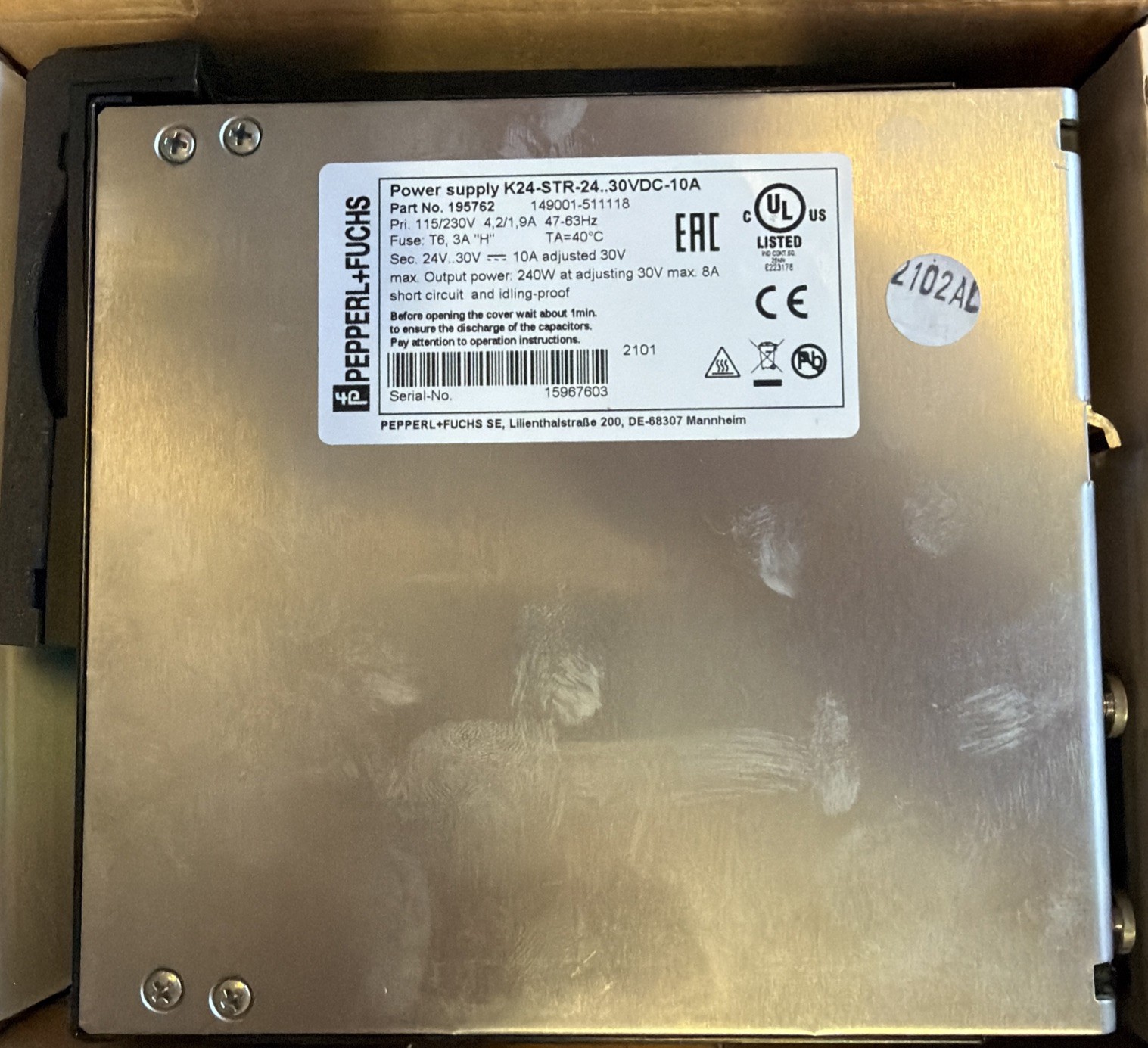 Pepperl+Fuchs K24-STR-24..30VDC-10A Power Supply | 195762