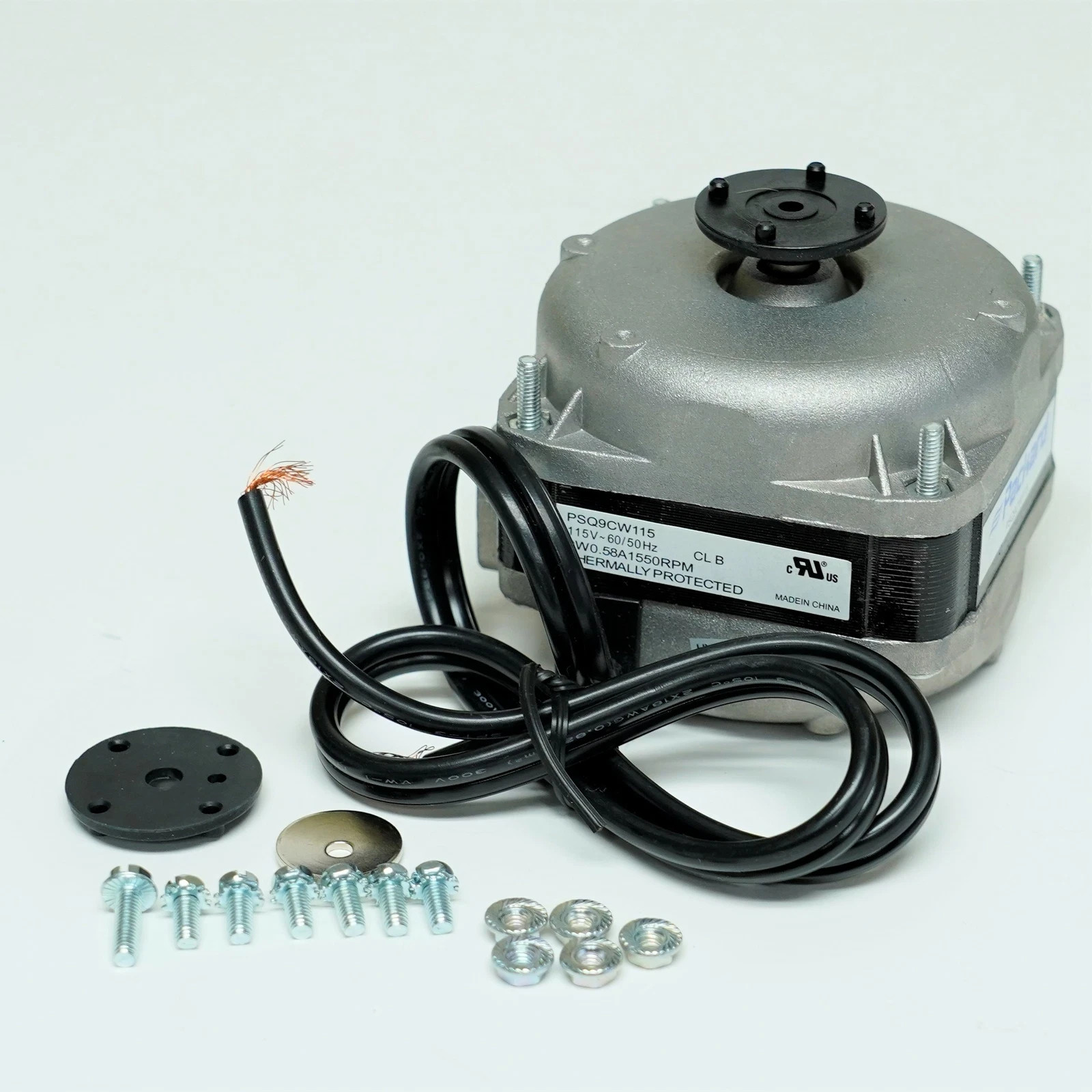 Square Shaded Pole Unit Bearing Motor 9 Watts, 115 Volts, 1550 RPM PSQ9CW115I