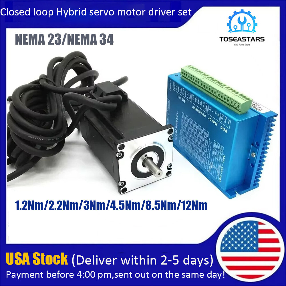 Nema23 Nema34 Closed-loop Stepper Motor 1.2Nm~12Nm Hybrid Servo Driver Kit CNC