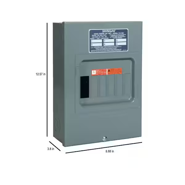 100 Amp Indoor Main Lug Load Center 6 Space 12 Circuit Electrical Sub-Panel Box