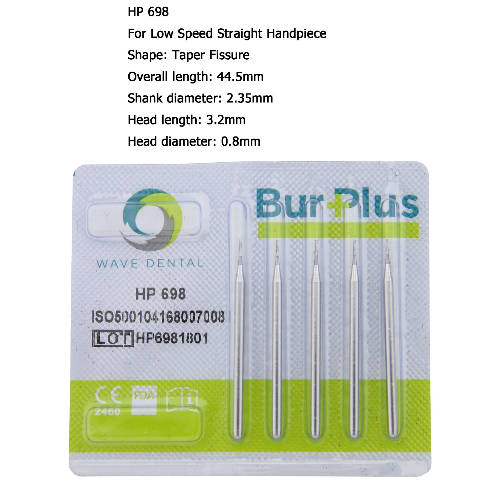 WAVE Dental Carbide Burs HP Long Surgical Burs For Straight Handpiece 703L 702