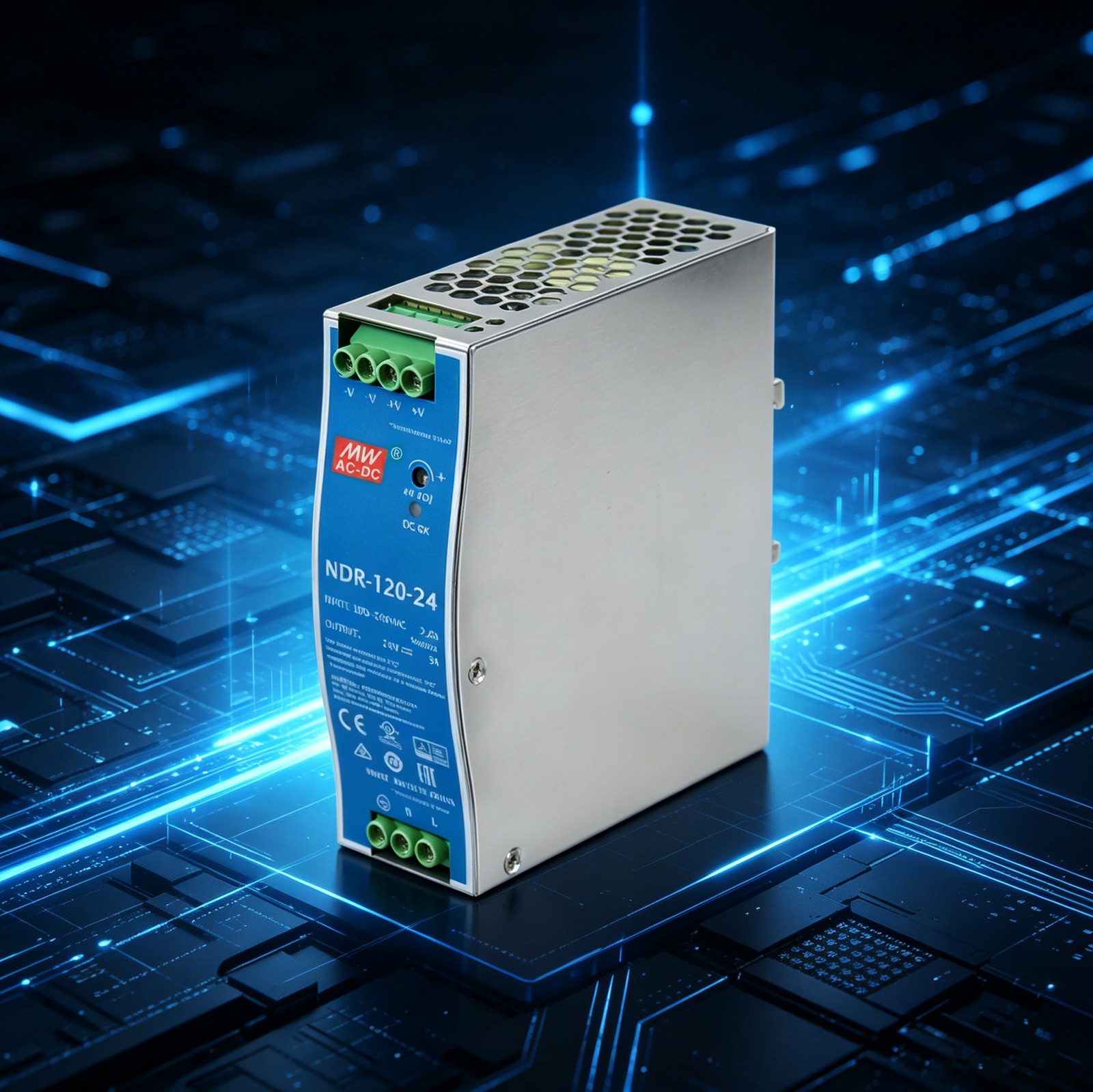 NDR-120-24 DIN Rail Mount AC-DC Switching Power Supply 24V 5A 120W US stock